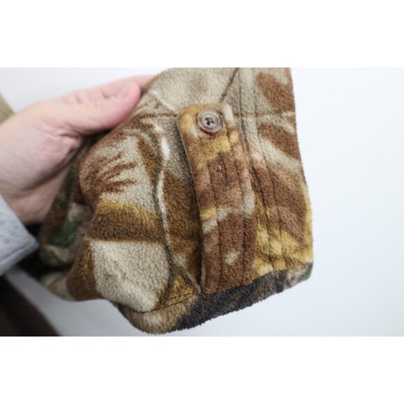 Vtg Y2K Streetwear Womens L Faded Realtreee Camouflage Half Zip Fleece Jacket - Picture 11 of 14
